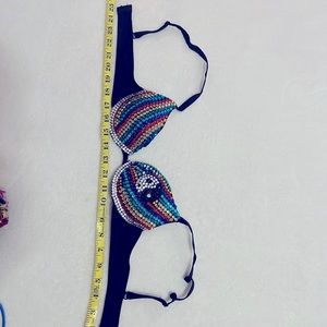 Handmade peace sign festival bra